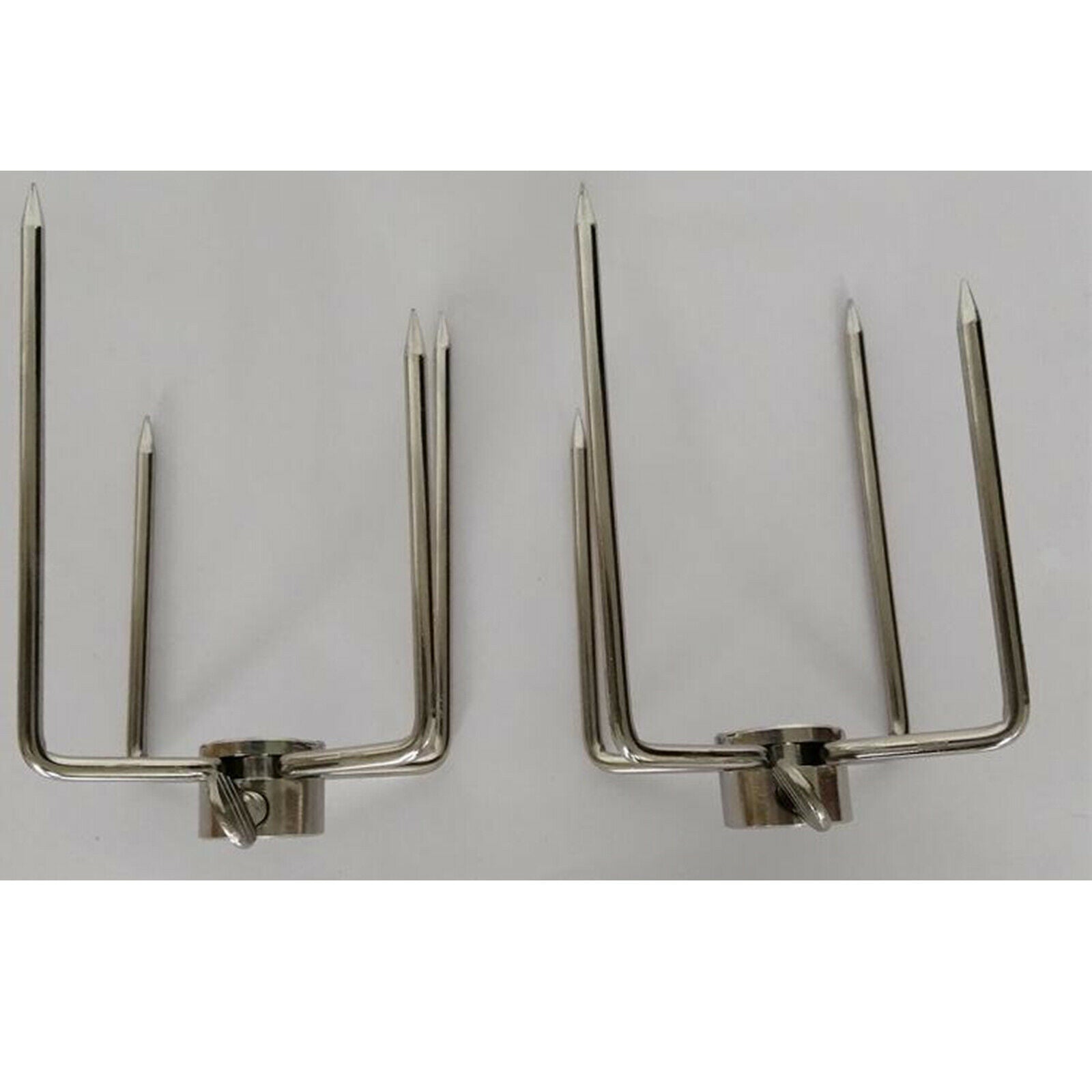2x Rotisserie BBQ Spit Fork Chicken Beef Charcoal Grill Barbecue Accessories
