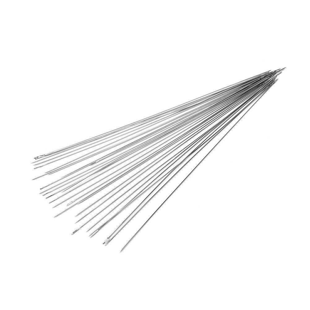 30 pcs stainless steel Big Eye Beading Needles Easy Thread 120x0.6mm Fin.l8