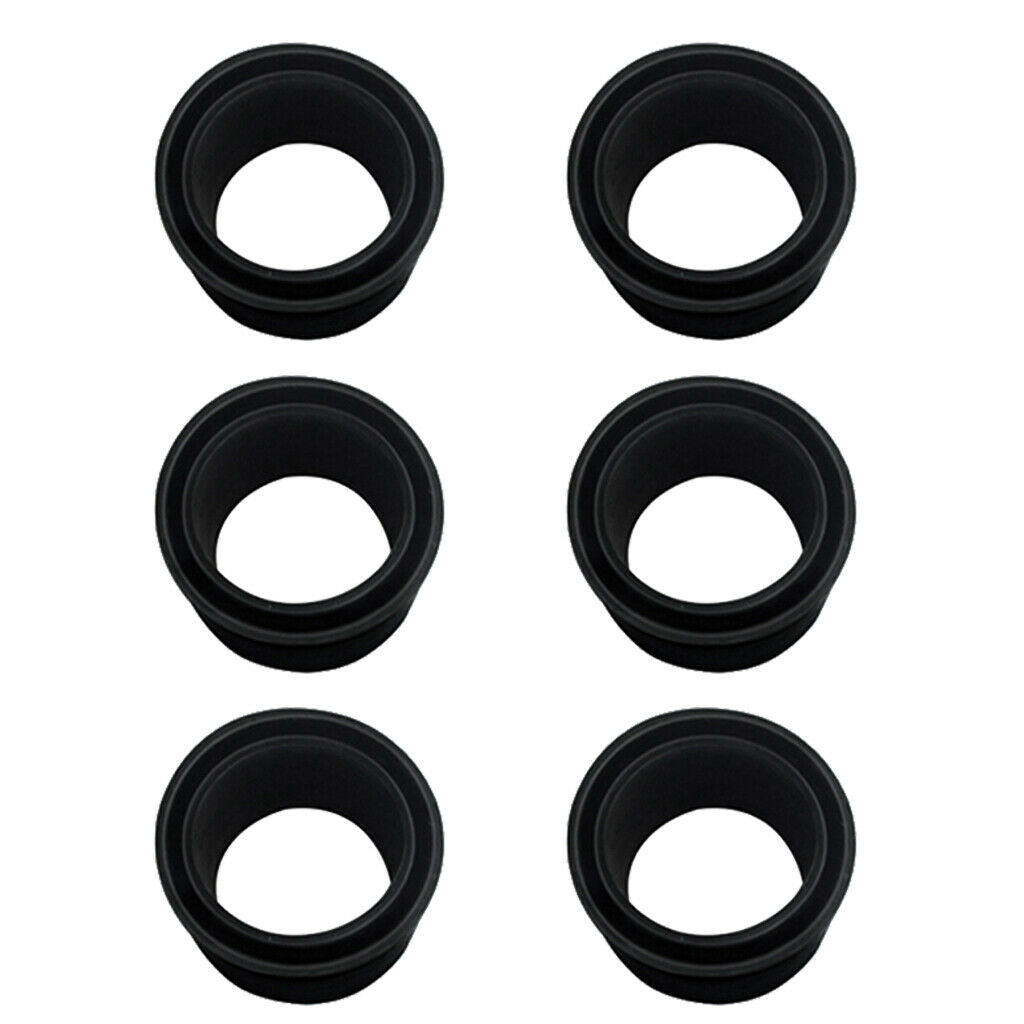 2X 6 Pieces Black Rubber Fishing Rod Holder Pole Rest Rack Insert Protectors