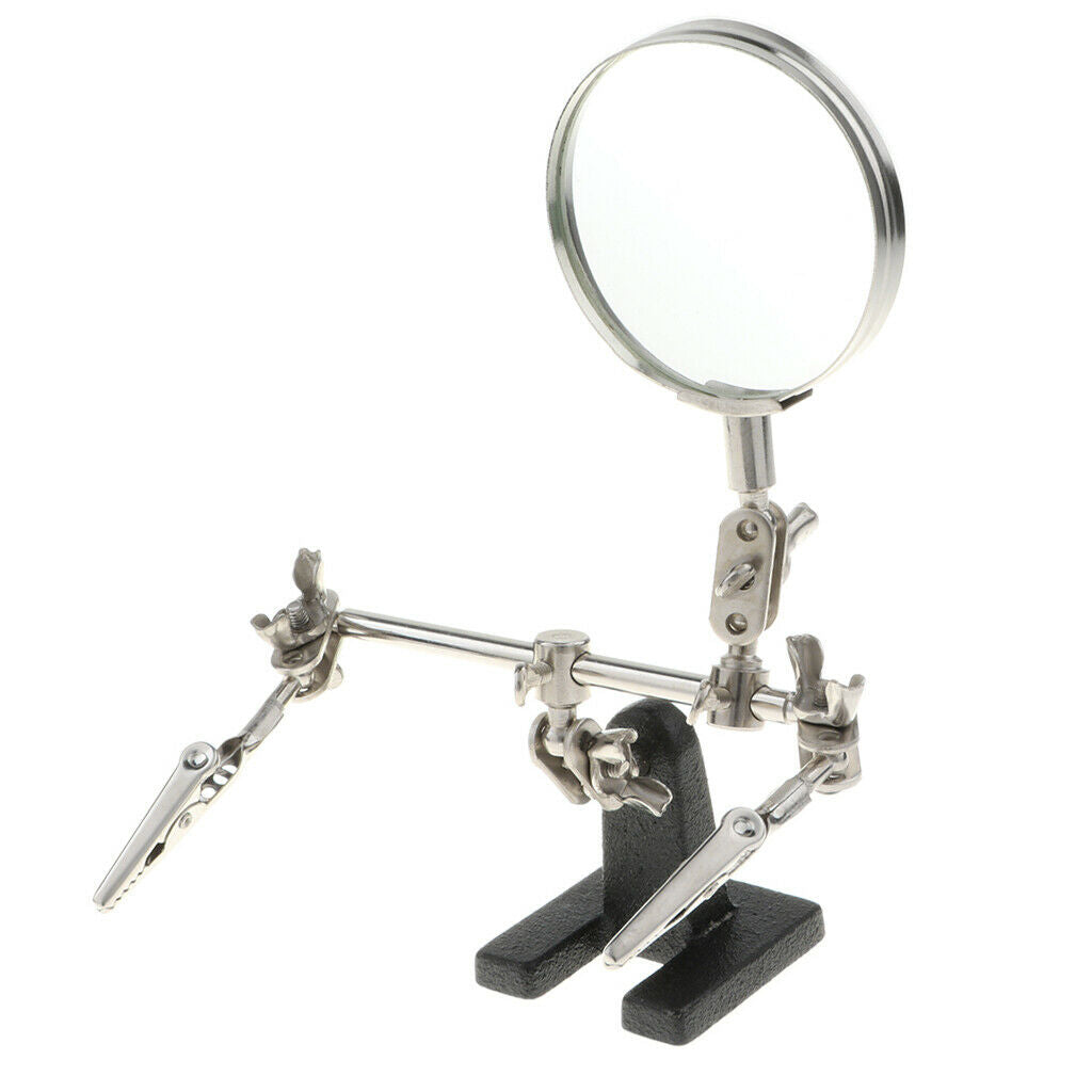 5X Magnifying Glasses Auxiliary Clip Magnifier Support For Soldering Jewelry