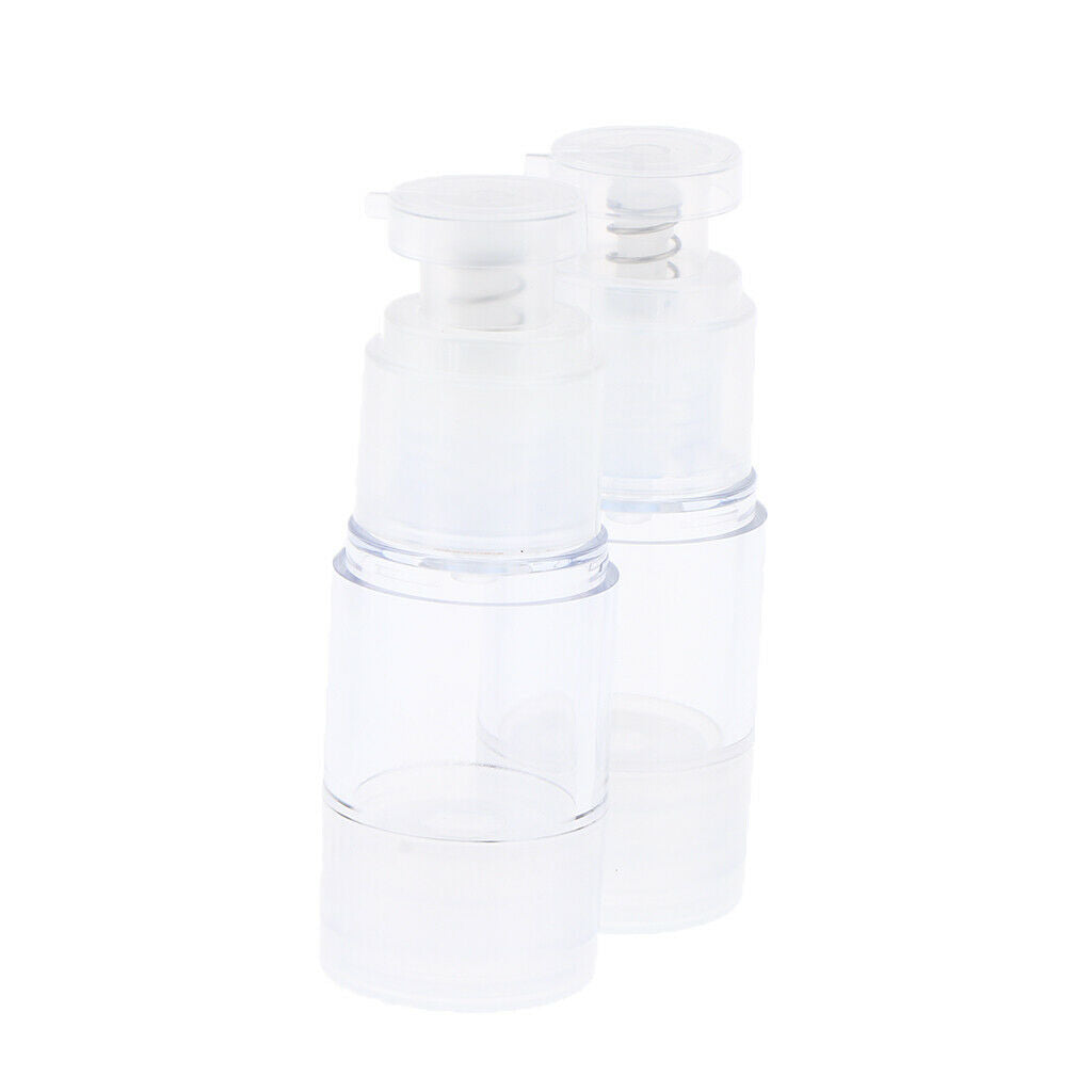2Pcs Portable Airless Vacuum Cosmetic Lotion Pump Bottles for Home Salon - as