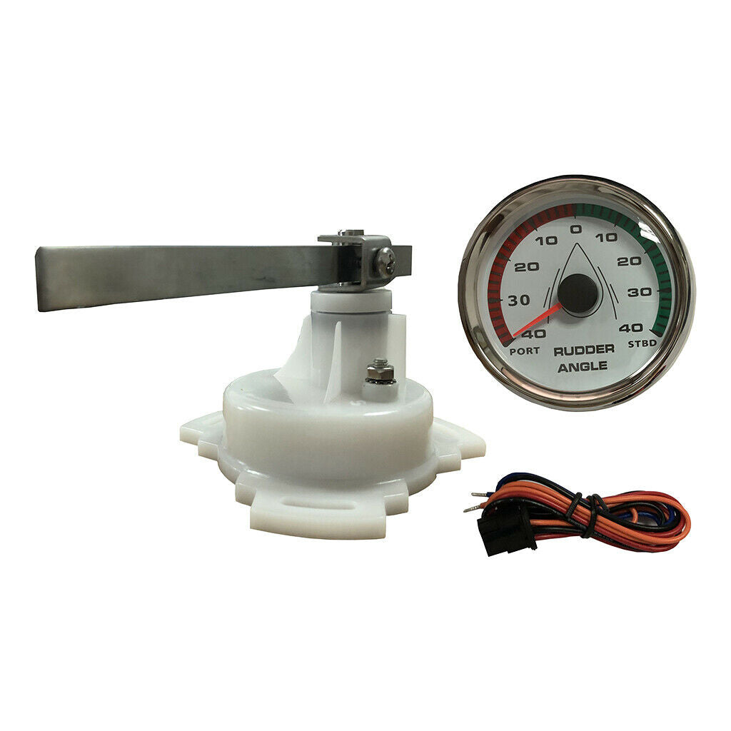 85mm Marine Boat Rudder Angle Gauge with Sensor 0-190Ω 9-32V White Dial