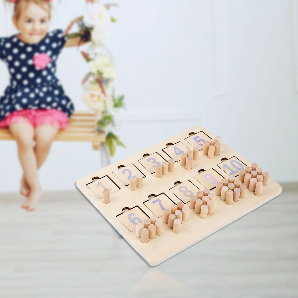 Kids Wood Montessori Math Toys Number Matching Board Teaching Material
