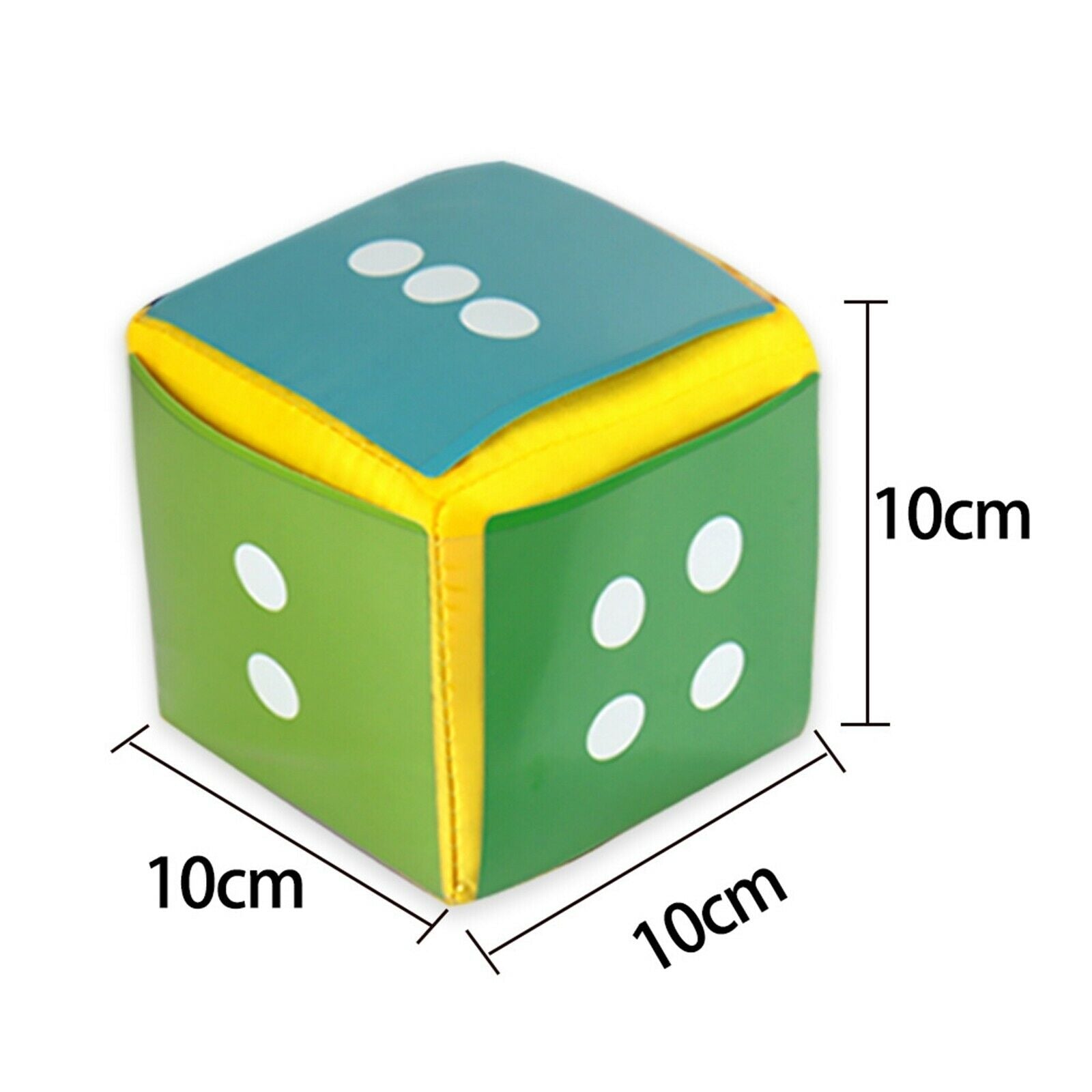 3pcs 4" Playing Game Dices Set, Soft Educational Toys, with Clear Pockets,