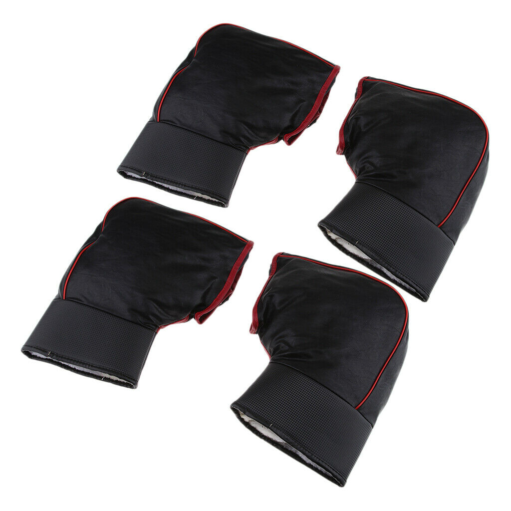 2 Pairs Motorcycle Scooter Quad Bike Handlebar Hand Muffs Gloves Winter Warmer