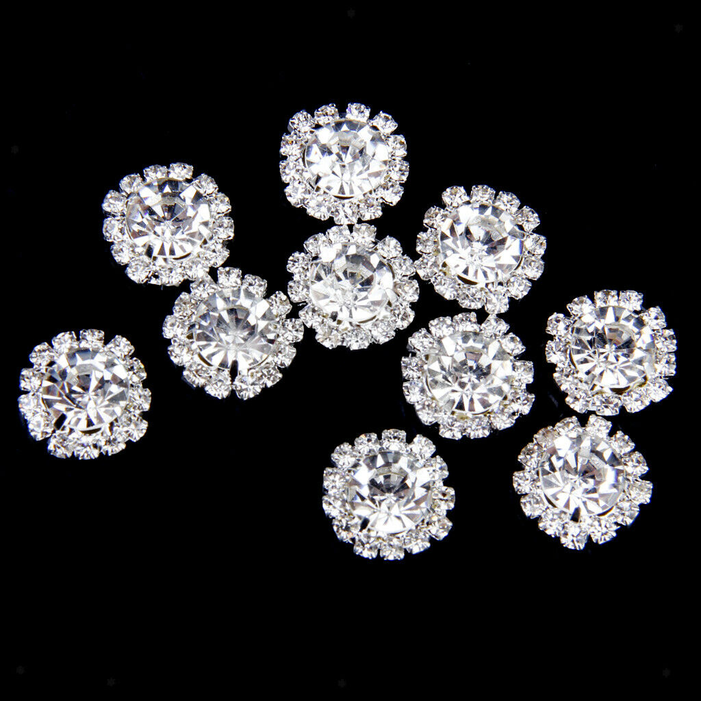10x Drill Button Flatback Button DIY Jewelry Ornament Garment Decor 15mm