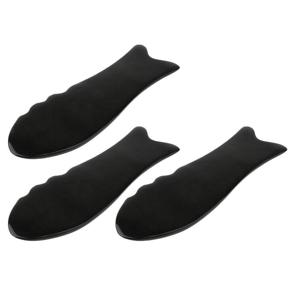 3x Fish Shape Salon Neck Facial Firming Anti-Wrinkles Gua Sha Scraping Board