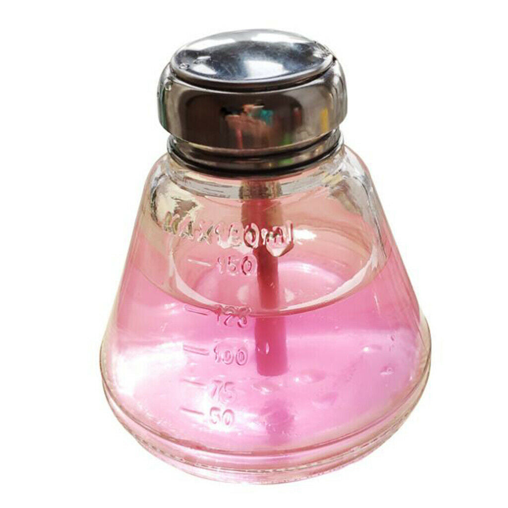 2pcs Glass Liquid Alcohol Press Pump Bottles Makeup Remover Dispenser 3/6oz
