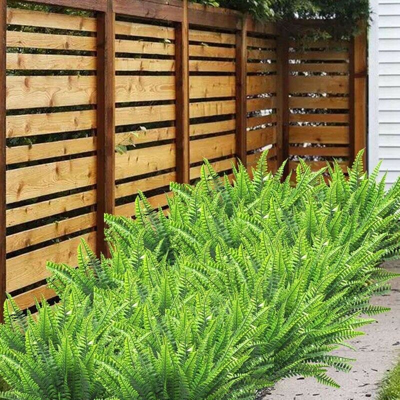 12 Pack Artificial Plant Ferns Faux Ferns for Outdoor Indoor Artificial PlanU2Q9