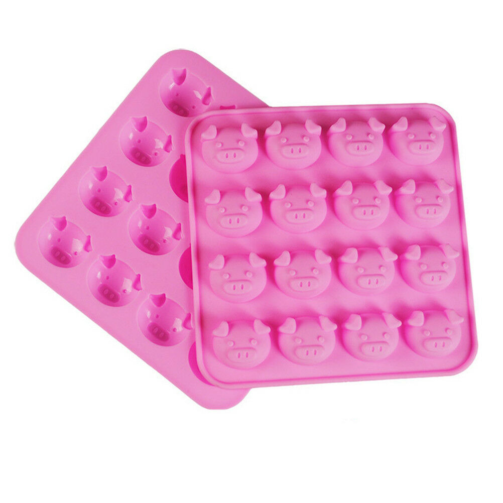 Pig Shape Chocolate Mold Cake Decoration Silicone Jelly Candy Ice Mold JR.l8
