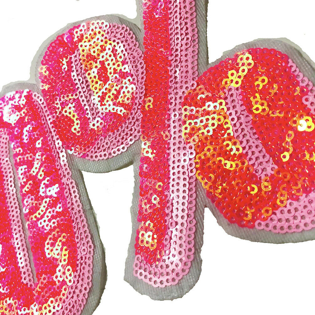 100% Sequins Cloth Patches Sew on Iron on Applique Clothing DIY Badge Decor