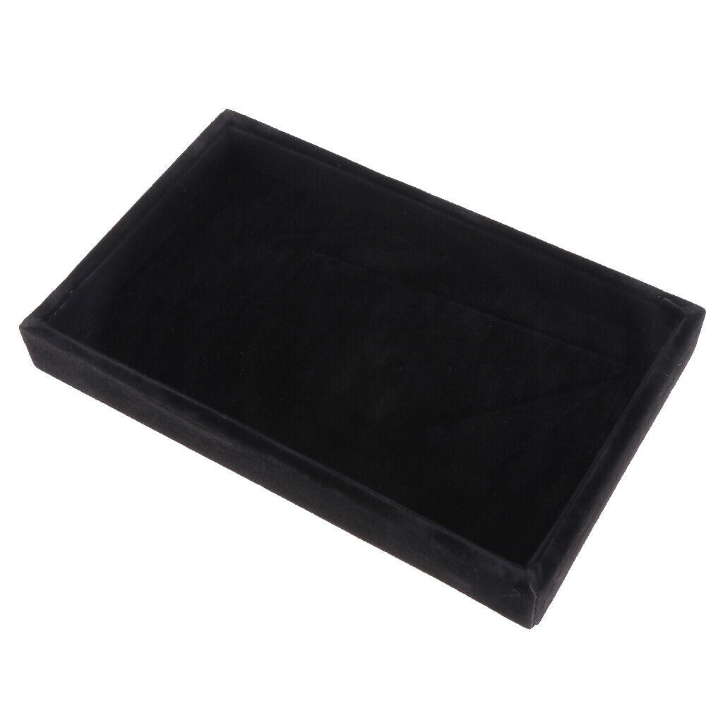 Necklace Bracelet Display Tray Case Organizer for Jewelry Display - Grey - Black