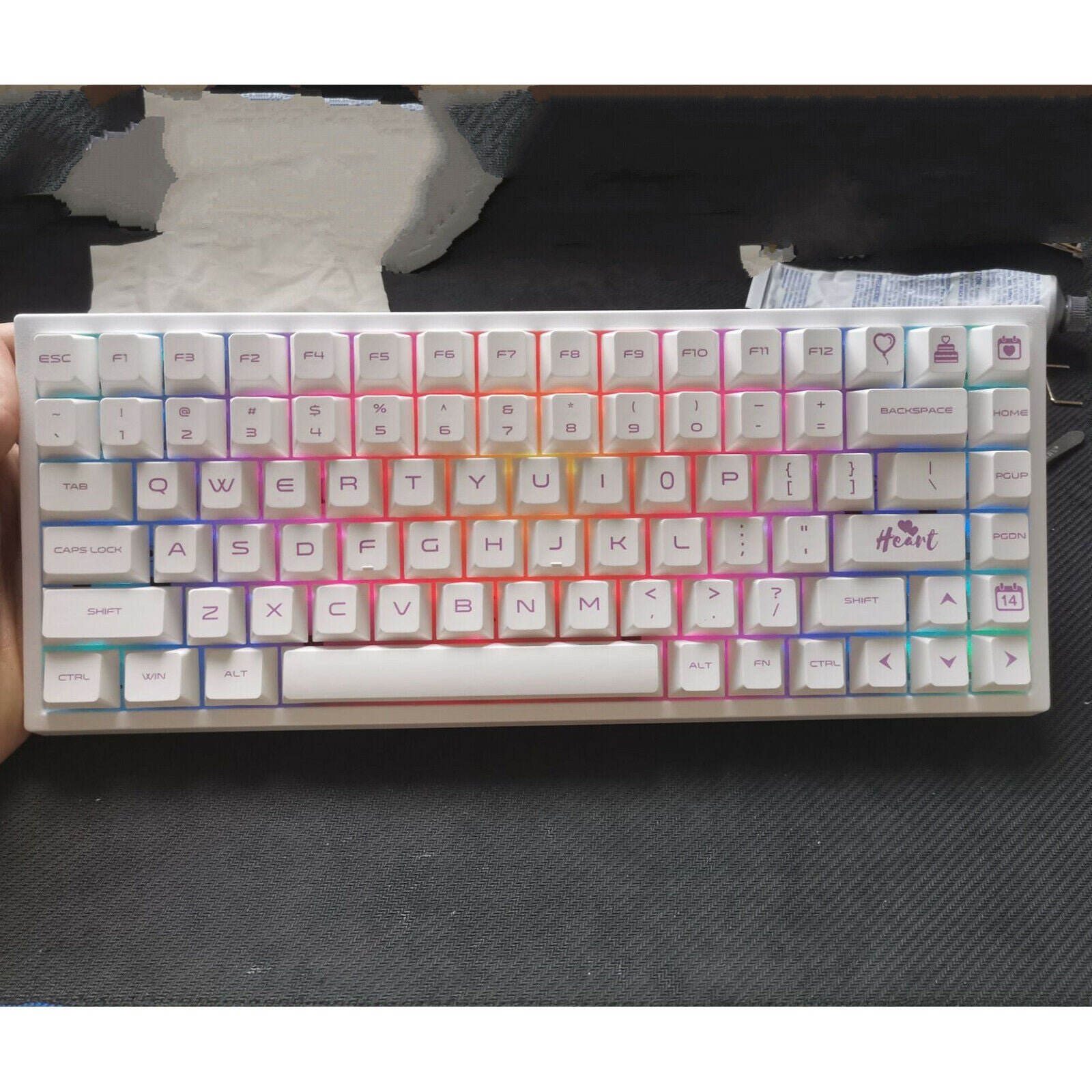 White 134-key Sublimation PBT Keycap Height Key Cap for Mechanical Keyboard