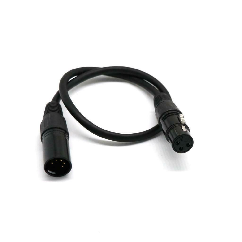1pc 5Pin XLR-Female To 3Pin XLR-Male+1pc 5Pin XLR-Male To 3Pin XLR-Female XLR