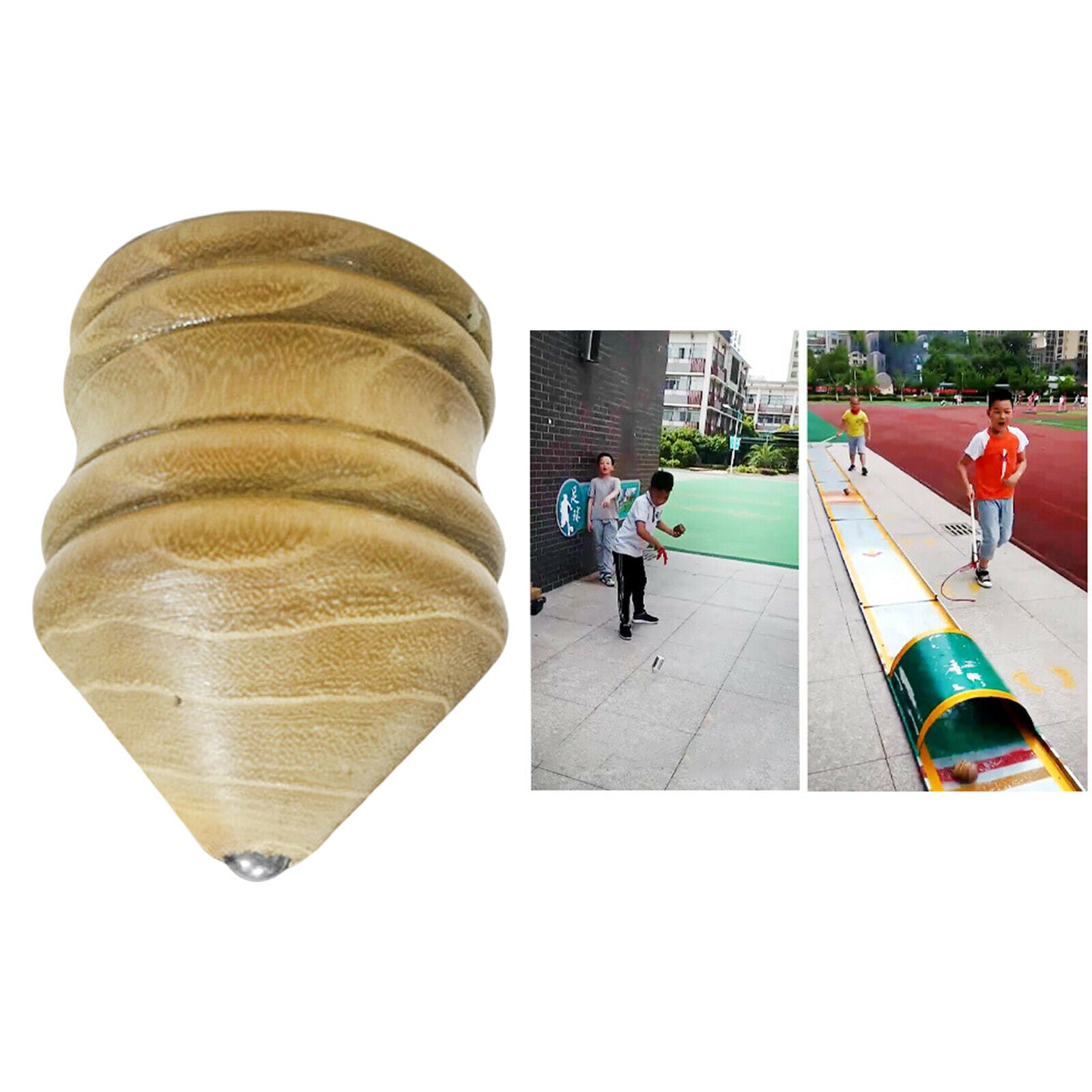 LED Lights Handmade Wooden Trompos Gift for Kids Children 6cm without Light