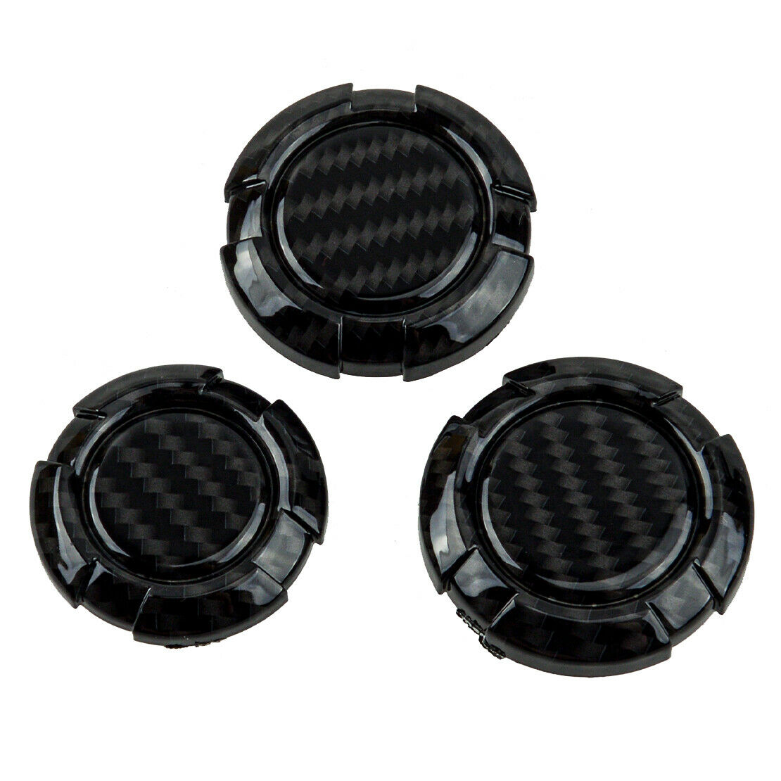 3pcs Carbon Fiber Style Door Key Jack Cover Trim fit for Jeep Wrangler JL 18-21