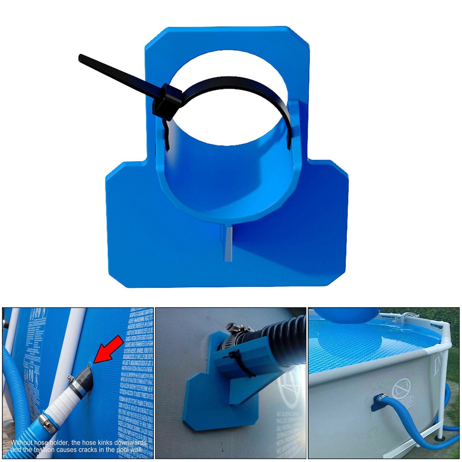 Swimming Pool Hose Holders Anti Puncture Anti Tear for 30mm to 37mm Pipes