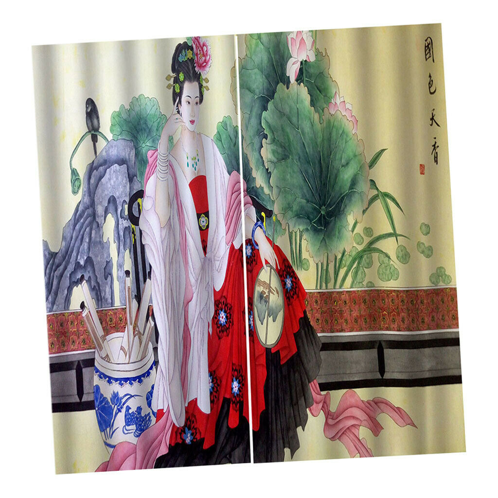 Waterproof Digital Print Curtain Kit Kids Room Blackout 2Panels Drapes -B