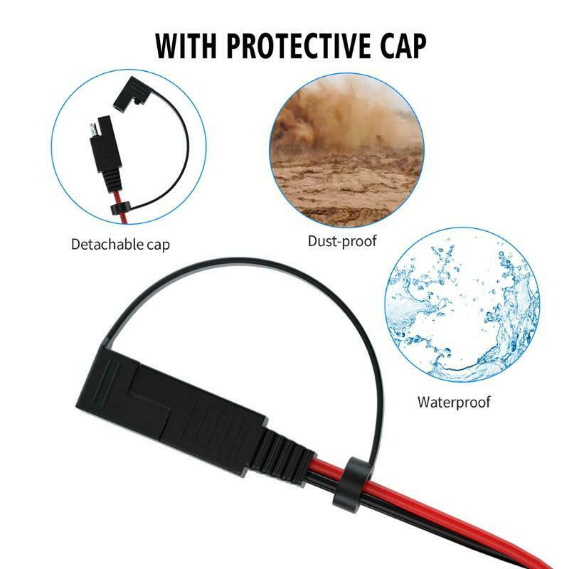 140CM 16AWG SAE-to O Ring Cord Socket Connector Cable Battery Charging CS-1423A1
