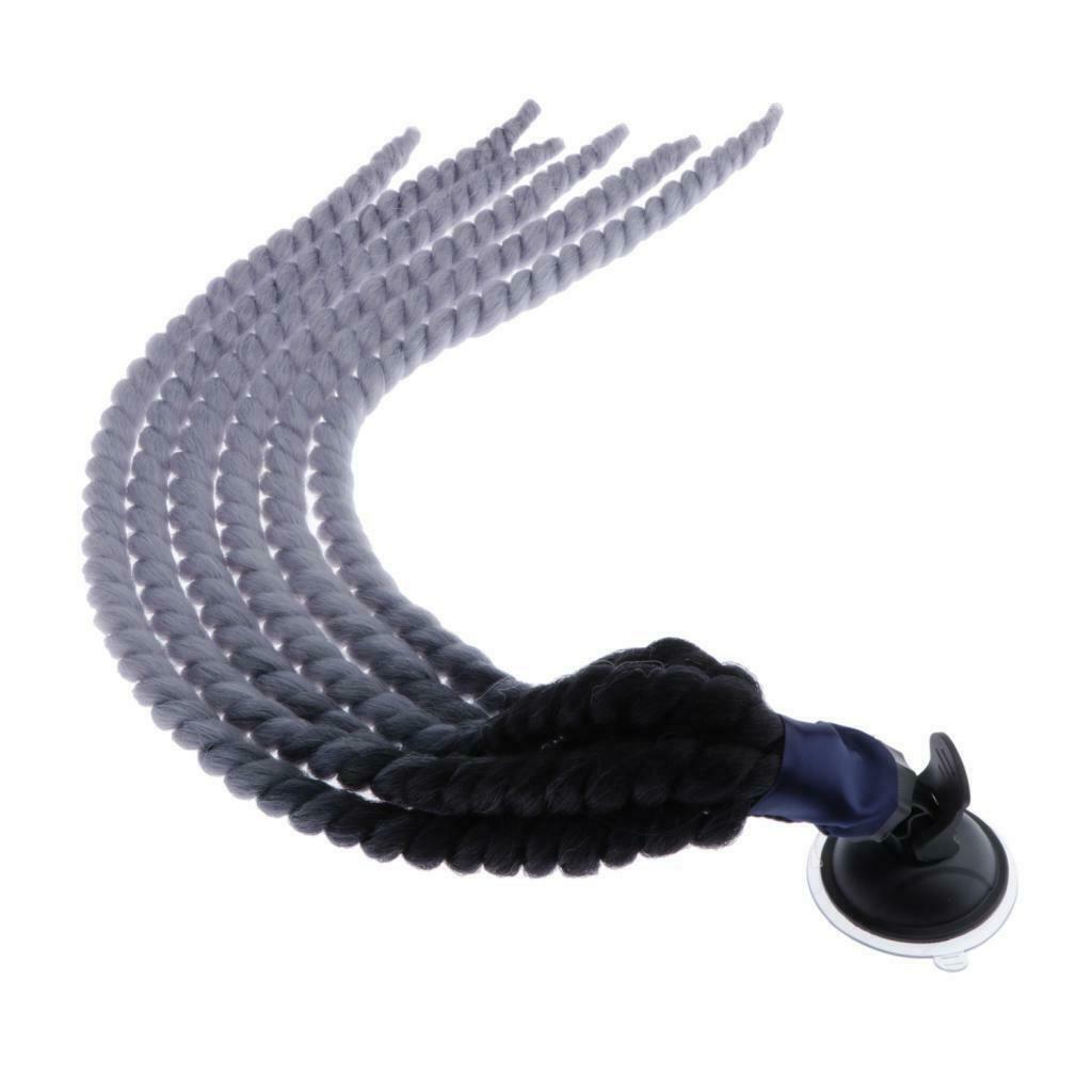 Hand-made Helmet Braids / Ponytail Motorcycle/Bicycle Helmet Wig Hair  Gray