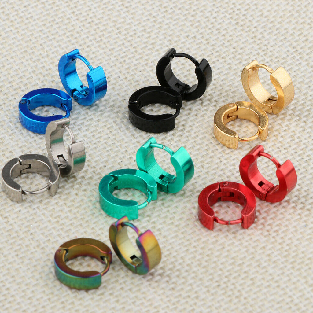 14 Pairs Stainless Steel Women Huggie Hoop Earrings for Men  Ear Piercings