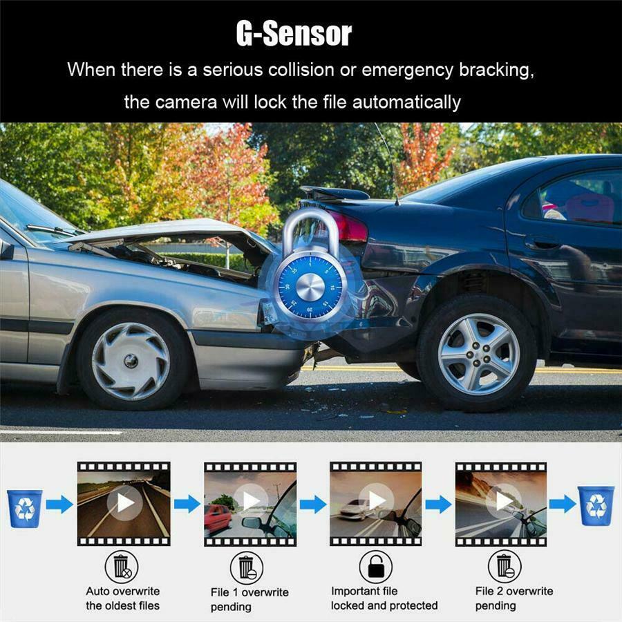 1080P HD Display Dual Lens Car Driving Recorder Camera DVR Car Video G Sensor