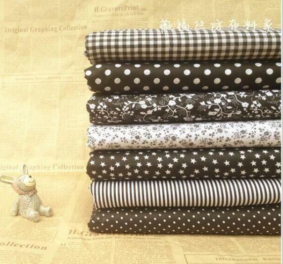 Black Craft 7 Assorted Pre Cut Charm 10" Squares Quilt DIY Cotton Fabric