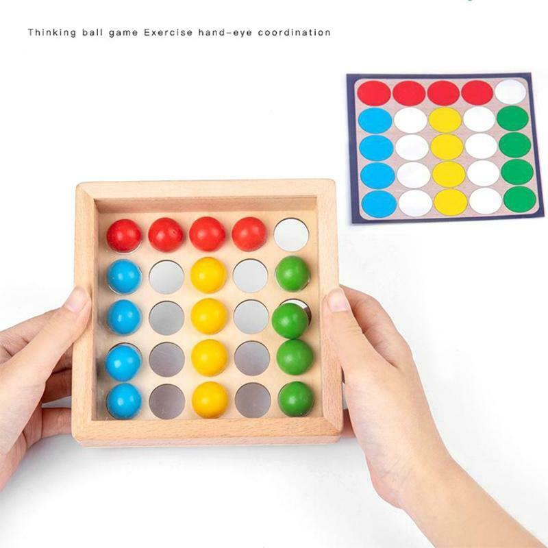 Wooden Busy Board with Colorful Beads Montessori Fine Motor Training Play Set
