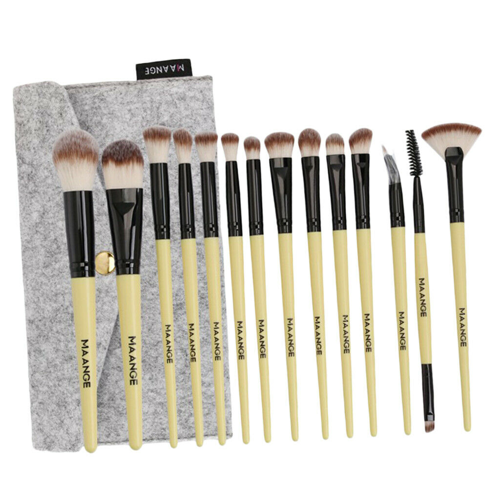 Pack Soft Makeup Contour Brushes Set Powder Blush Eyeshadow Brush Kit Black