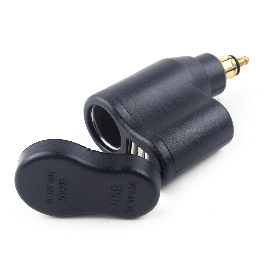 12-24V Dual USB Charger Socket Plug Fit For BMW F650GS F700GS R1200GS Black as