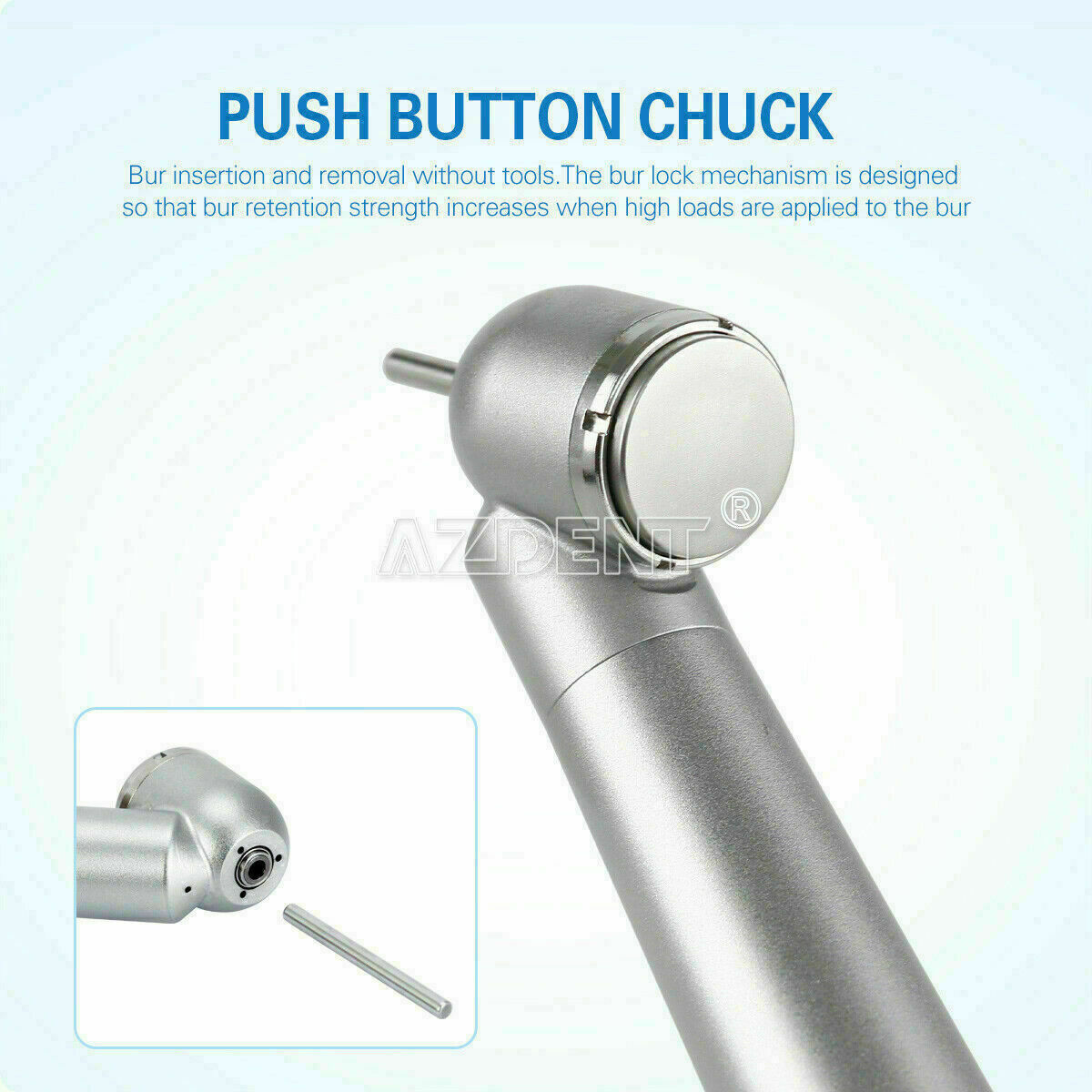 Dental 45°High Speed Handpiece 135℃ Autoclavable Single Way Spray Push Button 4H