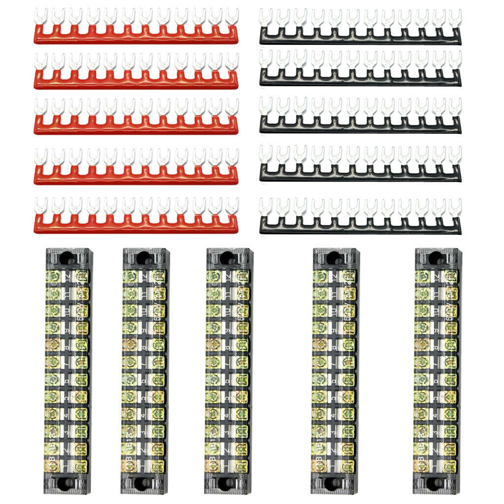 12 positions covered in two rows screw terminal block 600V 15AMP +