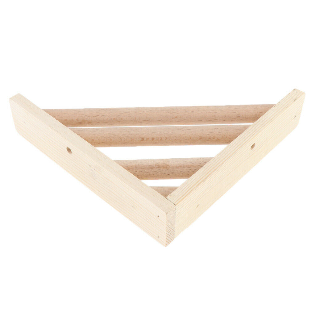 17x17cm Wooden Parrot Bird Cage Perches Triangle Stand Platform Budgie Toys Bird