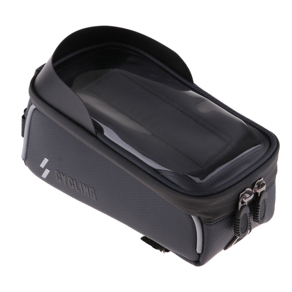 Bike Frame Bag Waterproof Bicycle Front Tube Handlebar Pack with Phone Case