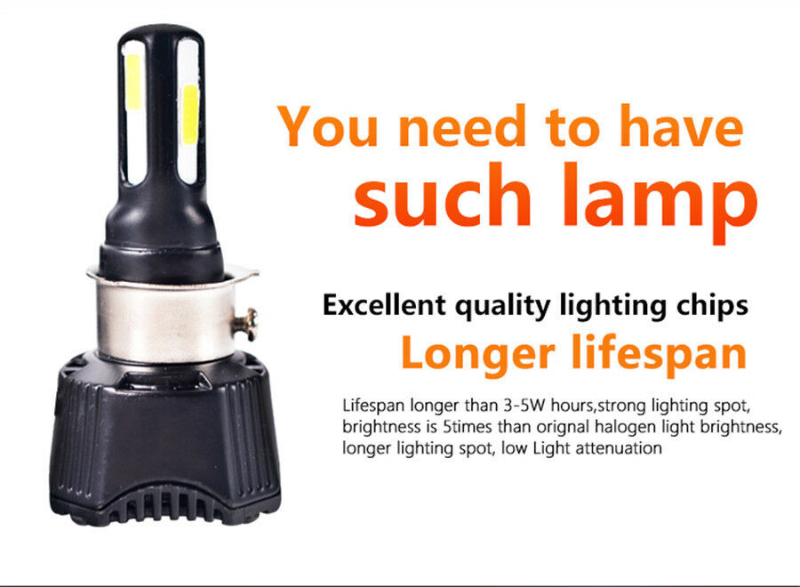 40W High Power Motorcycle Headlight LED Bulb 4COB 4400LM H4 HS1 H6 S2 Hi/Lo Beam