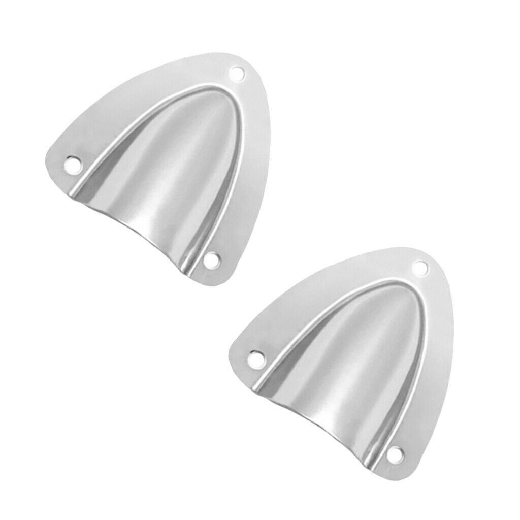 2x Yacht Clam Shell Midget Vent Stainless Steel Hose Cable Cover Ventilation