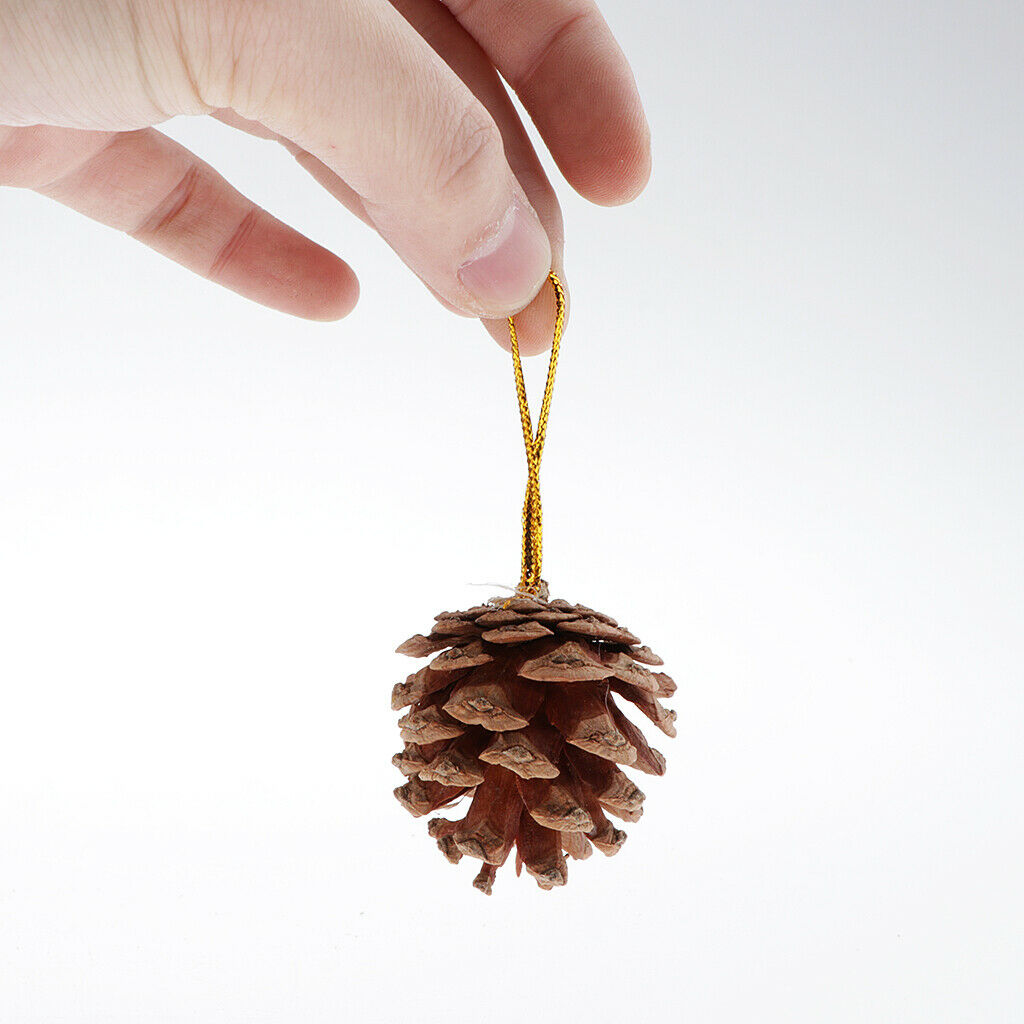 36pcs Dark Brown Pine Cone Craft Charms For Christmas Tree Home Window Decor