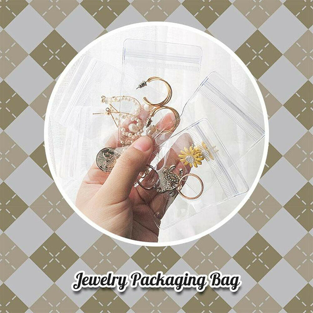 Creative Plastic Transparent Jewelry Storage Organizer Earring Display Bags NEW