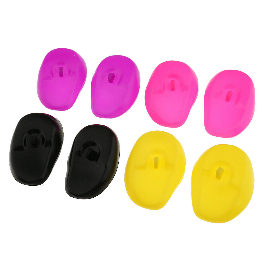 4 Pairs Silicone Salon Hairstyle Hair Washing Dye Ears Cover Guard Protector