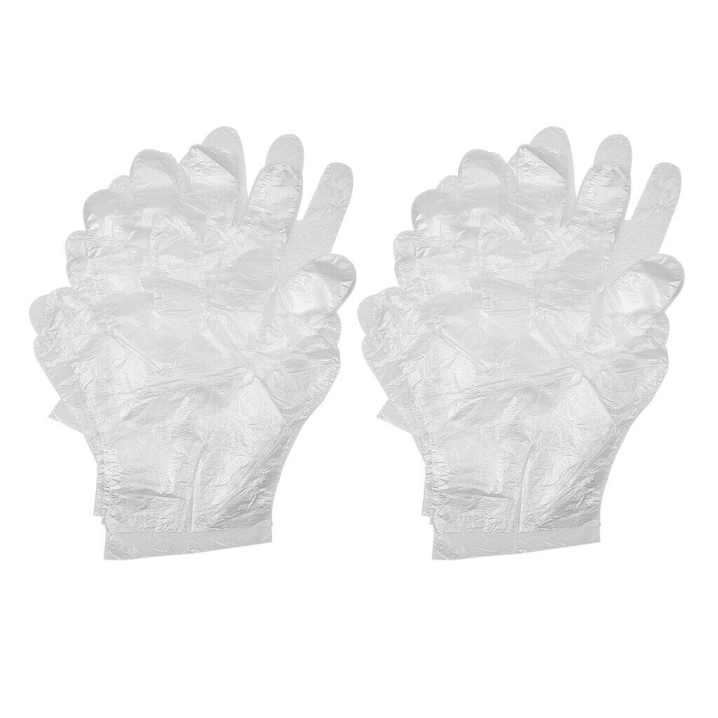Set of 120 Soft Stretchy LDPE Protective Gloves for Hair Dye Kitchen Cooking