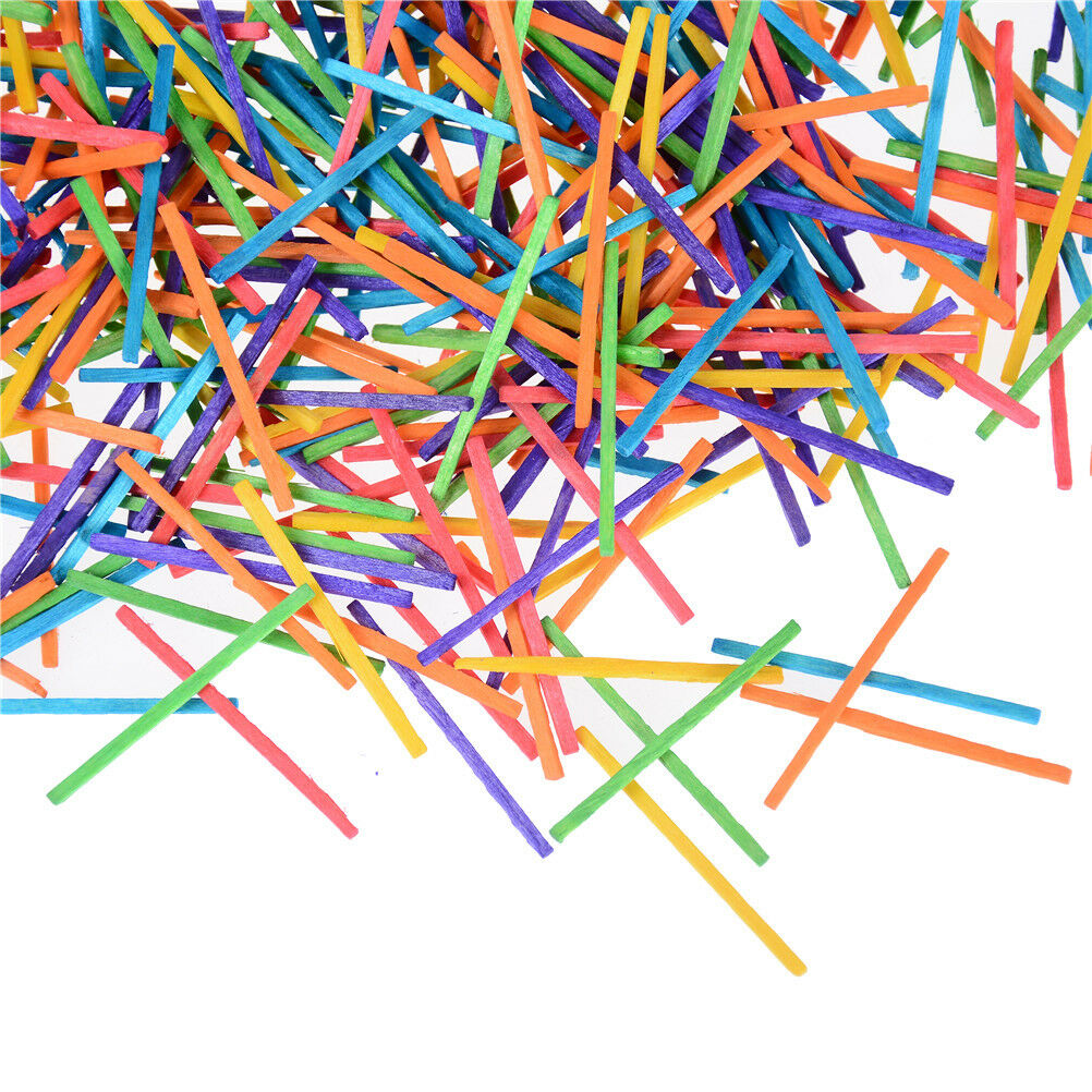 1000PCS Colored Craft Match Sticks Multi-Color Red Blue Green Yellow OrangeBDAU