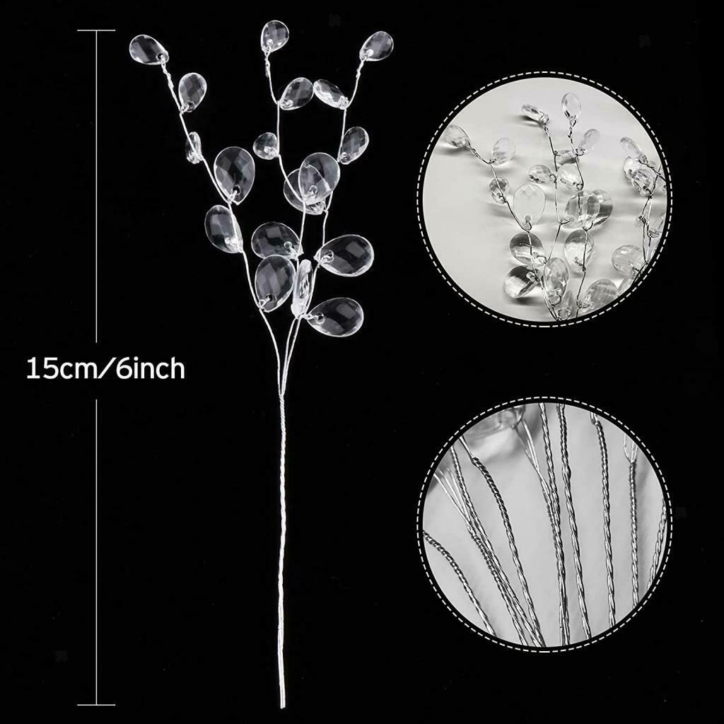 50set Simulated Flower Bouquet Twigs f/ Christmas Brides Wedding White