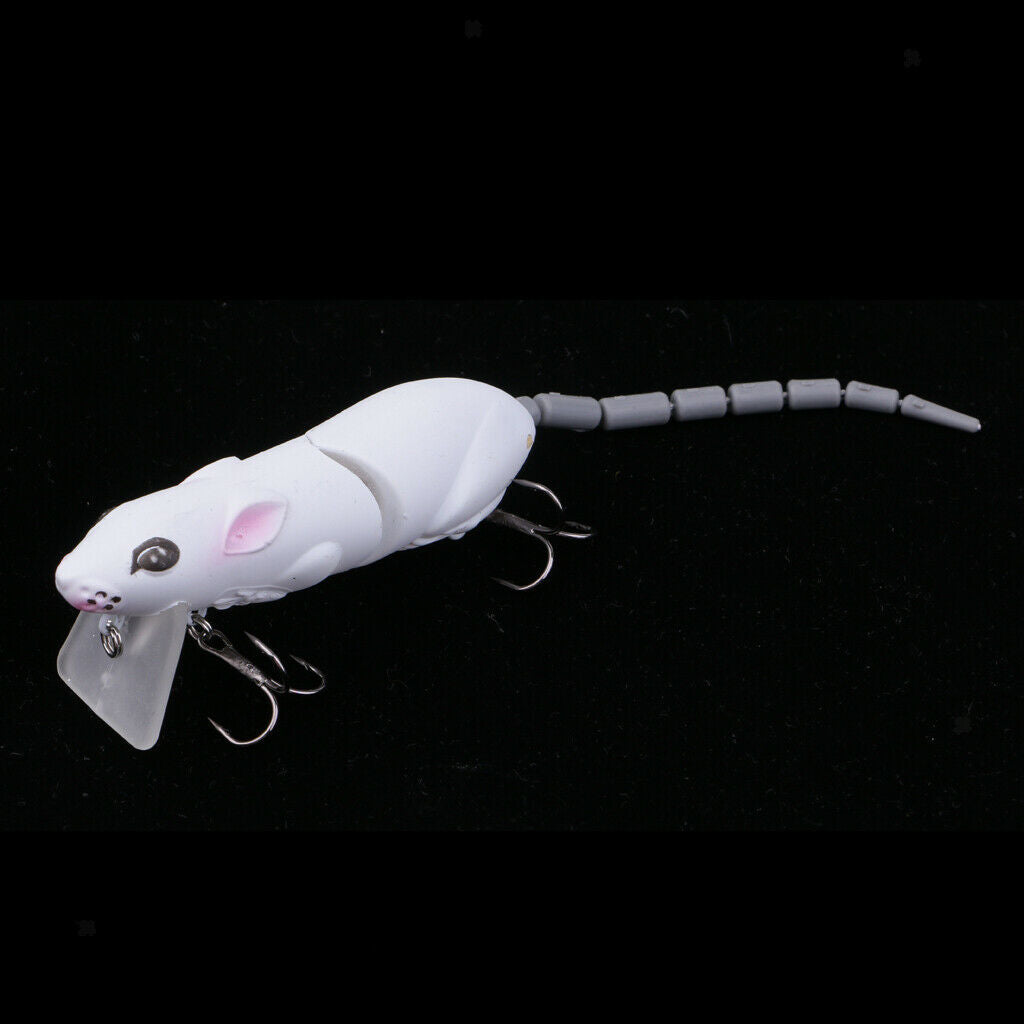 2pcs Plastic Mice Rat Lures Topwater Fishing Lures Artificial Bait with 2 Treble