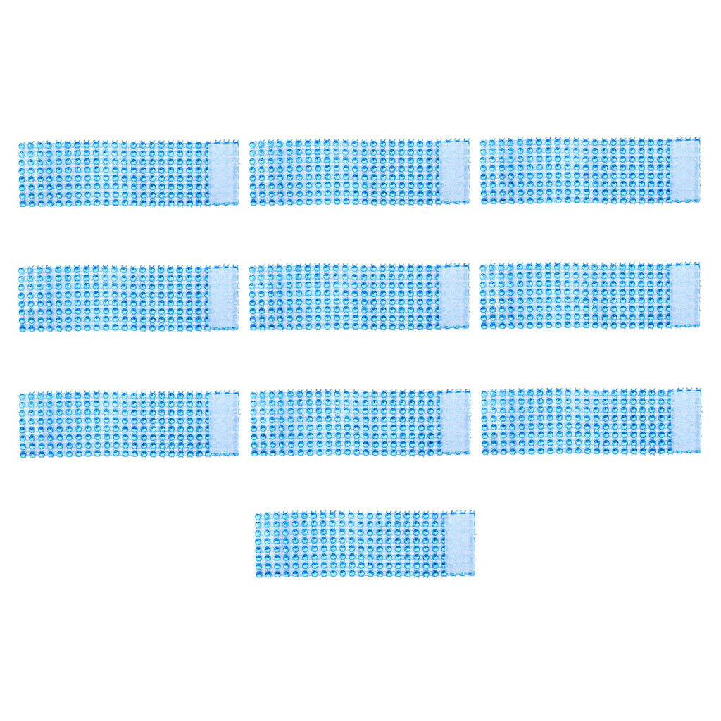 10PCS crystal rhinestone napkin ring holder self-adhesive wrap band blue