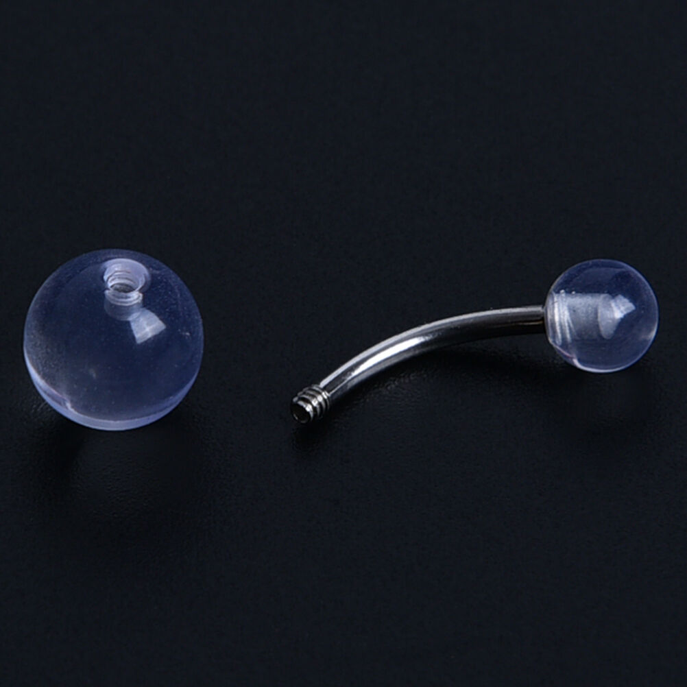9x Clear Color Belly Navel Tragus Tongue Lip Rings Bars Body Piercing Jewe.l8