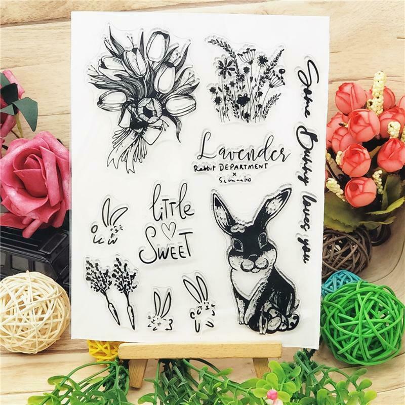 Bunny Flower Silicone Clear Seal Stamp DIY Scrapbooking Embossing Photo Album