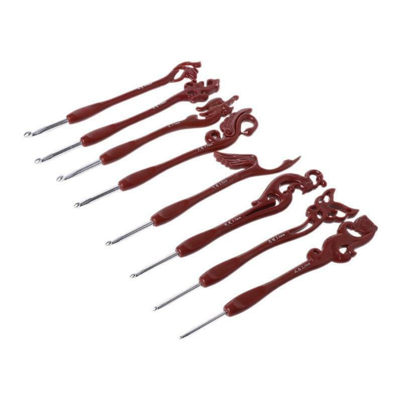 8 Sizes Aluminium Circular Crochet Knitting Sweater Needles Craft Set Bird New