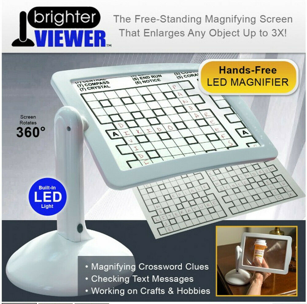 Adjustable LED Screen Page Magnifier Brighter Reading Screen Viewer Hands-Free