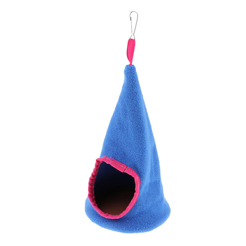 Peaked Flannelette Hammock Sleeping Bag for Small Animals Dark-blue