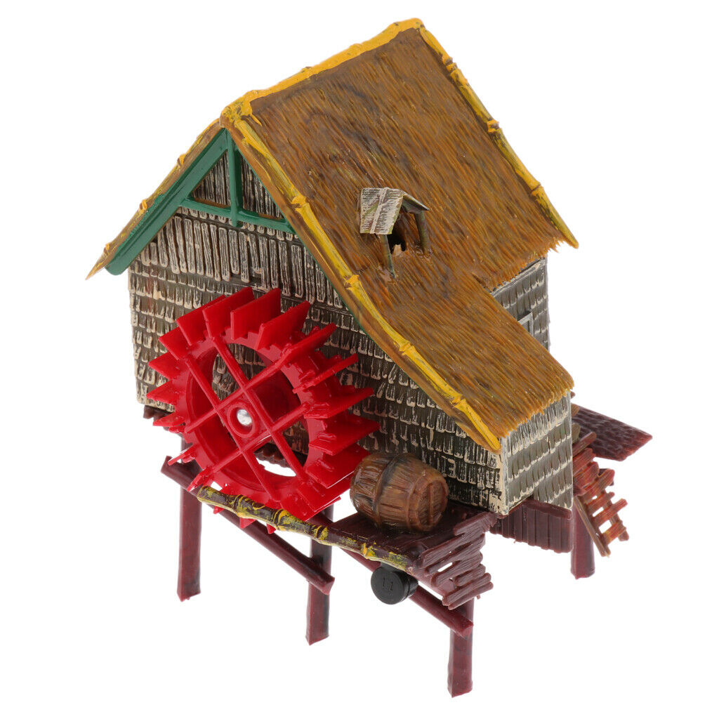 Pneumatic aeration Aquarium Fish Tank House Waterwheel Hut Decoration